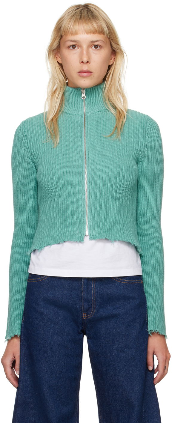 Pleteni pulover Maison Margiela MM6 Camionneur Sweater Zelena | S52AM0284 S18449