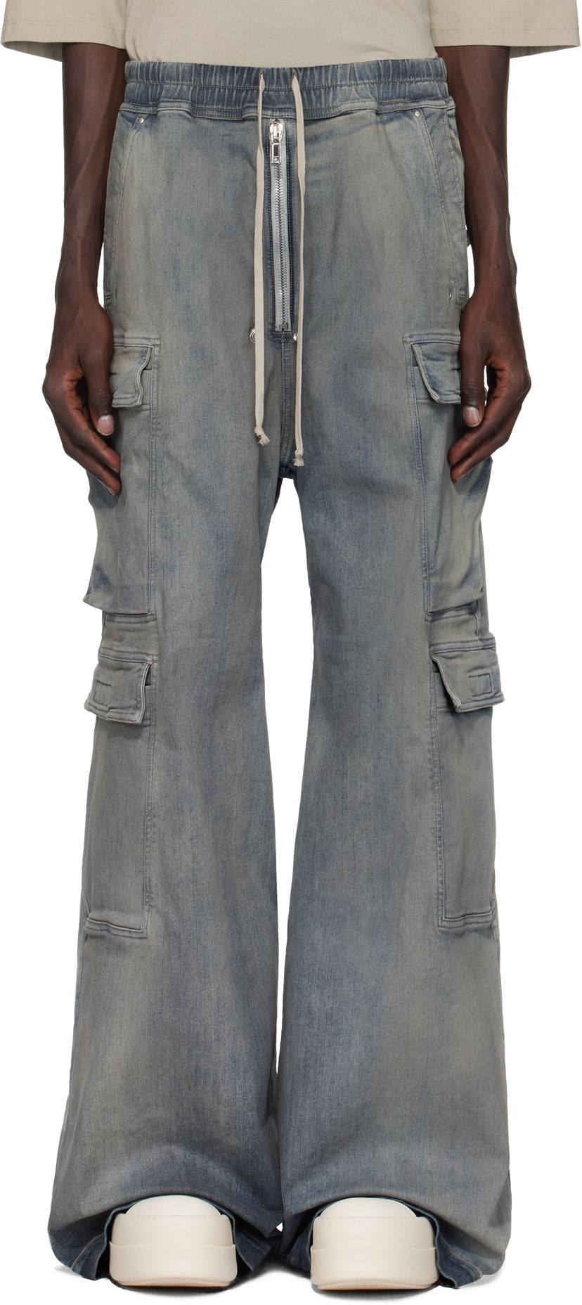 Cargo hlače Rick Owens Porterville Double Cargo Jumbo Belas Denim Cargo Pants Modra | DU02D2398 SKY