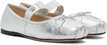 Oblačila Anine Bing ANINE BING Jolie Ballerina Flats Kovinski | A-14-10846-SLV1, 3