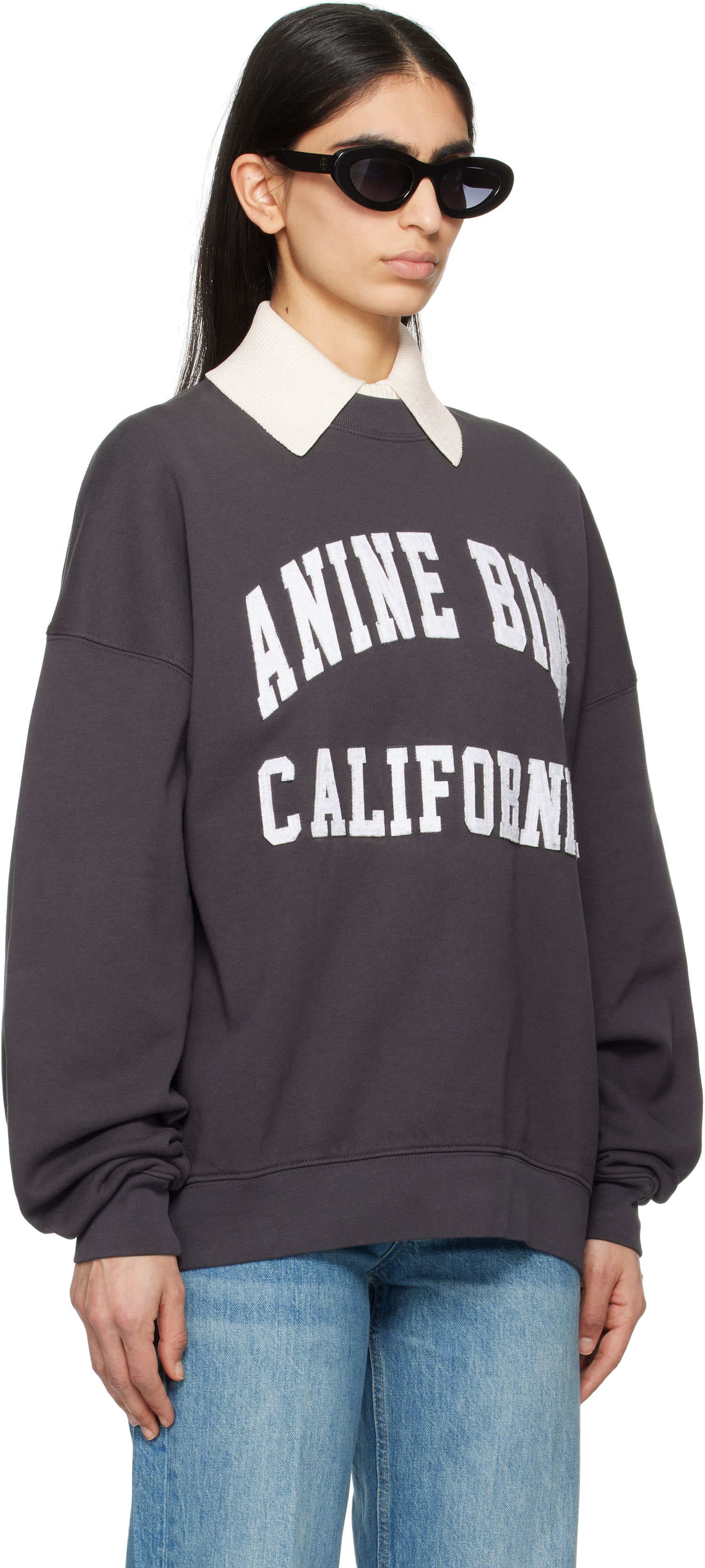 Pulover Anine Bing Anine Bing Miles Sweatshirt Siva | A-08-10025-009, 1