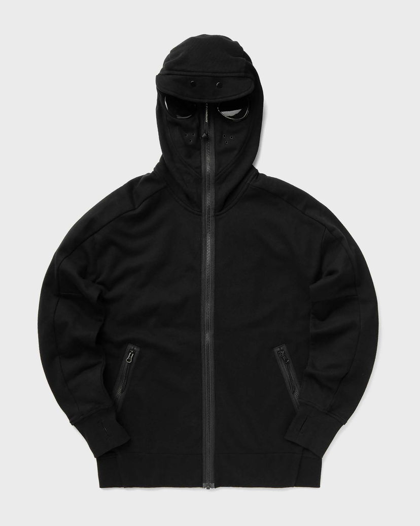 Pulover C.P. Company DIAGONAL RAISED FLEECE GOGGLE ZIPPED HOODED SWEATSHIRT Črna | 17CMSS141A005086W-999