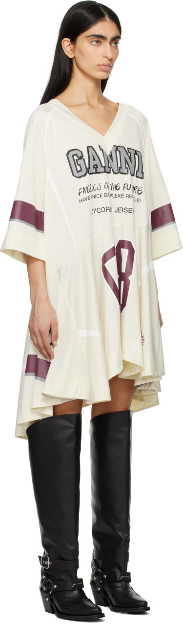 Obleke GANNI GANNI Future Mesh Oversized Minidress Bež | T4300, 1