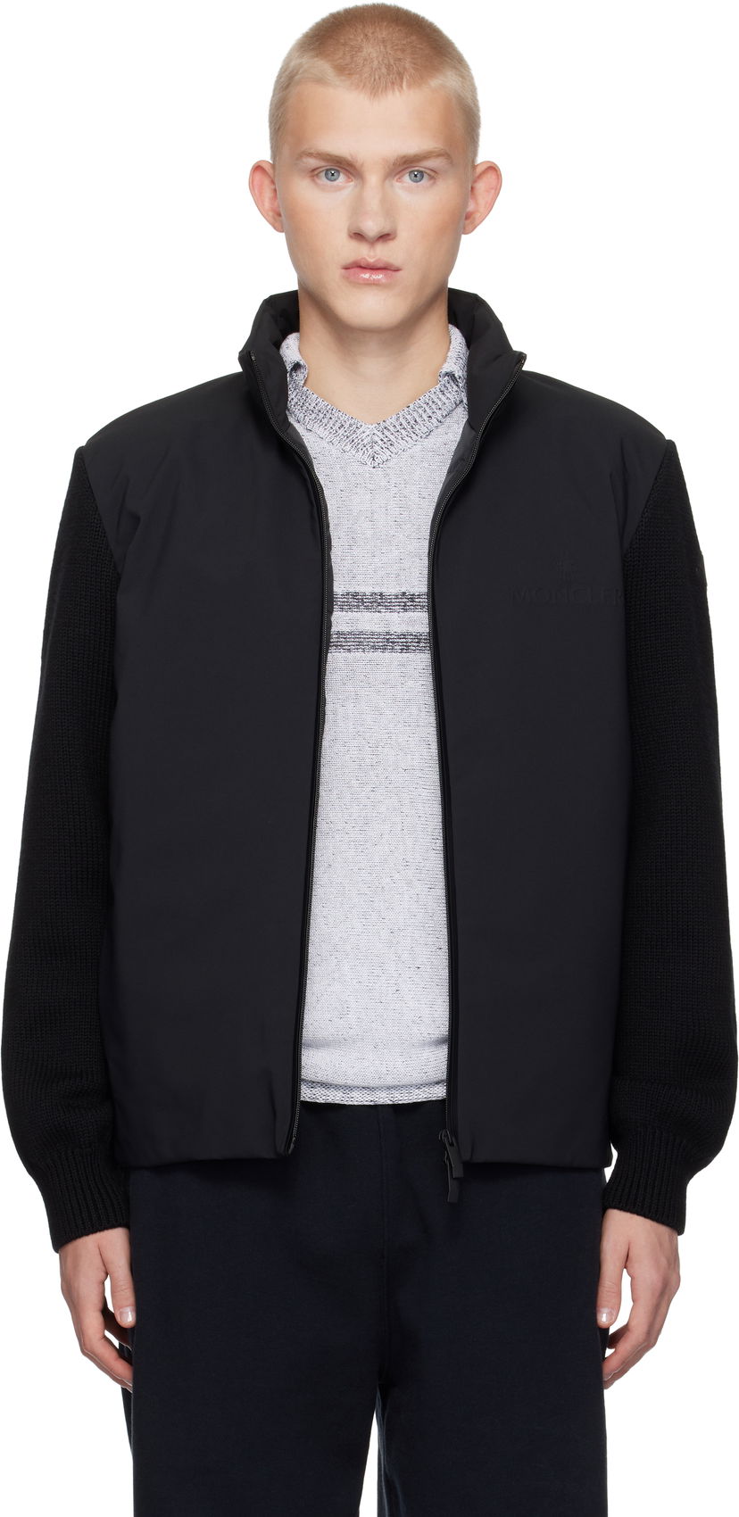Puhovka Moncler Cardigan Tricot Down Jacket Črna | J20919B00030M1282
