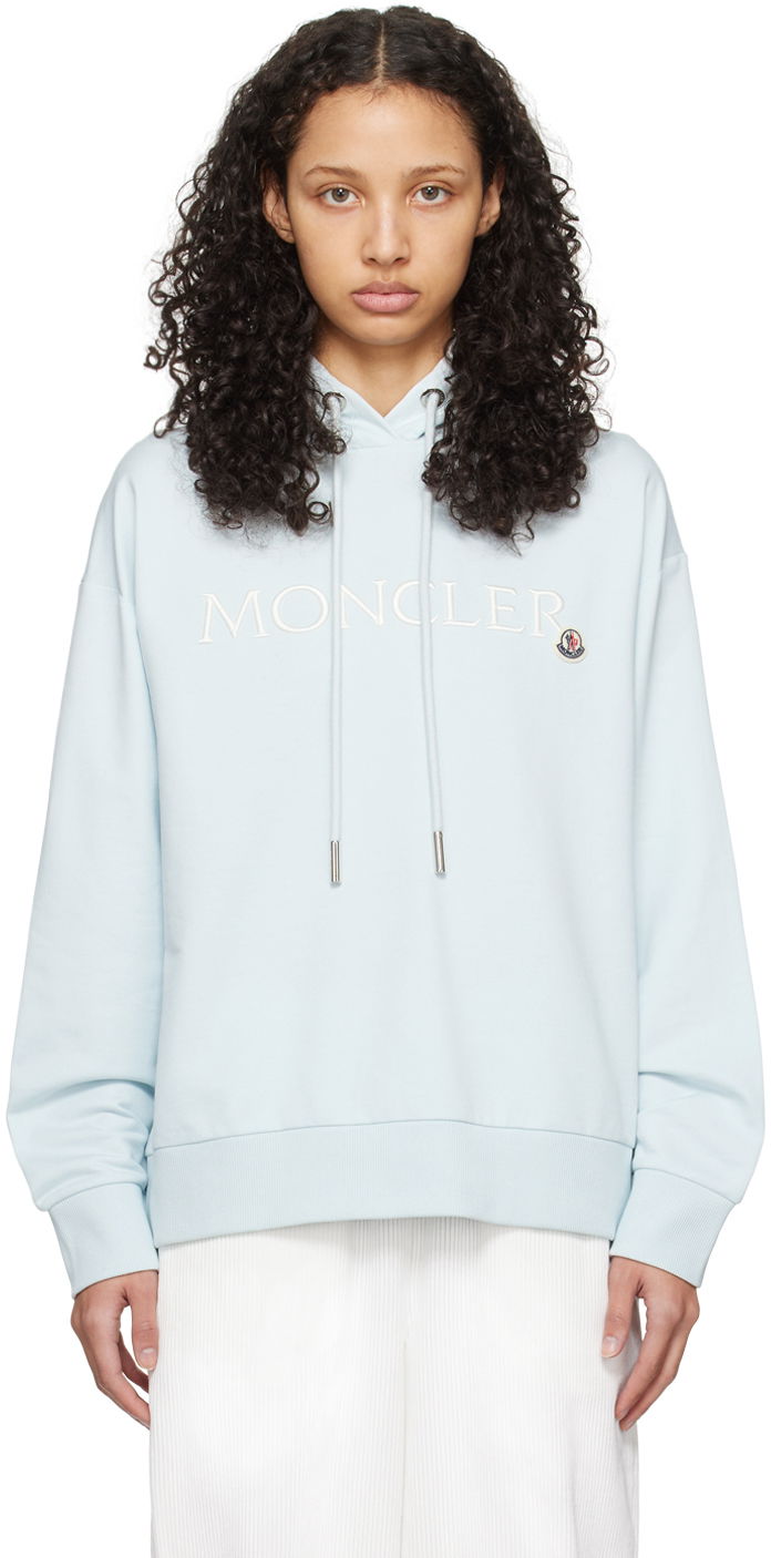Pulover Moncler Embroidered Hoodie Modra | J10938G0001689A1K
