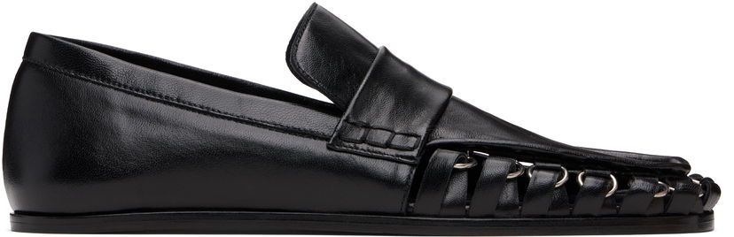 Superge in čevlji Jil Sander Jil Sander D-Ring Leather Loafers Črna | J15WR0026_P4835