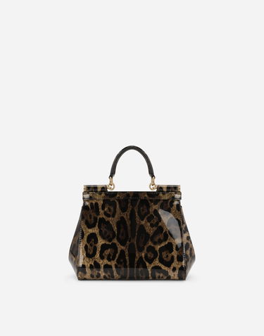 Torbica Dolce & Gabbana Dolce & Gabbana Leopard Print Patent Leather Sicily Handbag Večbarvna | BB6003AM568HA93M, 3