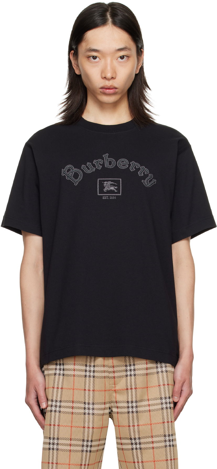 Majica Burberry Burberry Gothic Logo Cotton T-Shirt Črna | 8116061