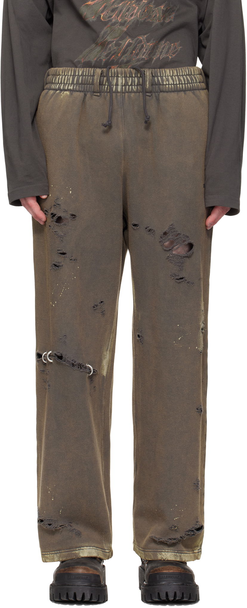 Trenirka We11done We11done Pierced Sweatpants Rjava | WD-TA0-25-735-U-CH