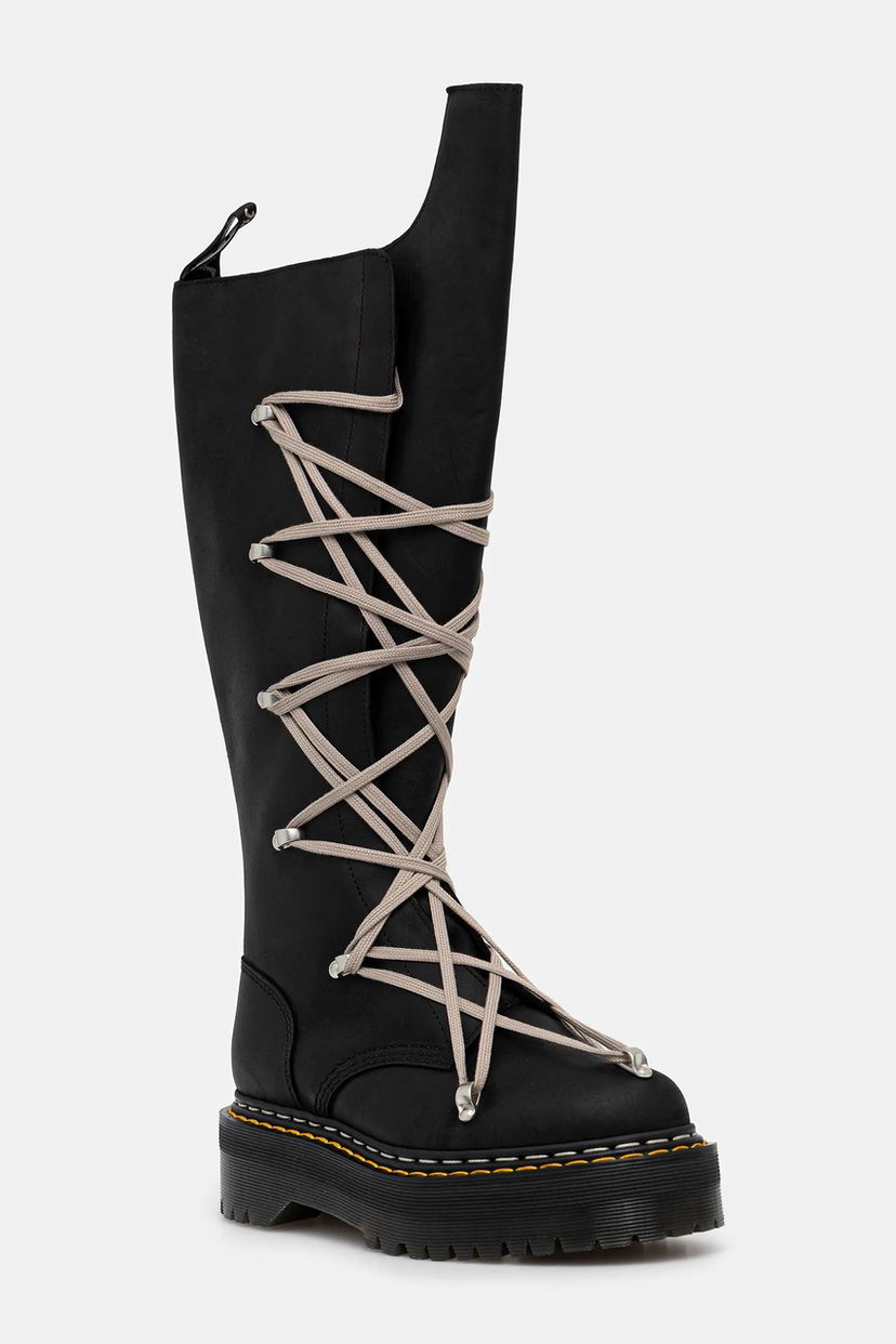 Superge in čevlji Rick Owens Rick Owens DRKSHDW 1B60 Quad Sole Pentalace Platform Boot Črna | DW02E6811.0001