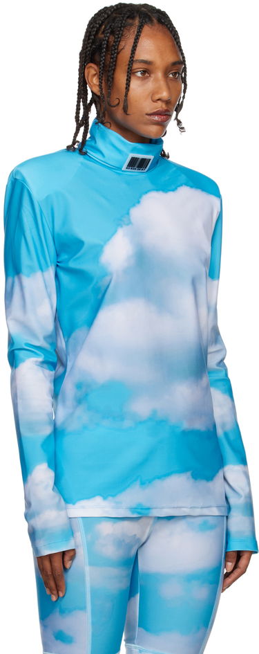 Pleteni pulover VETEMENTS VTMNTS Turtleneck Clouds Print Modra | VL14TO300S, 1