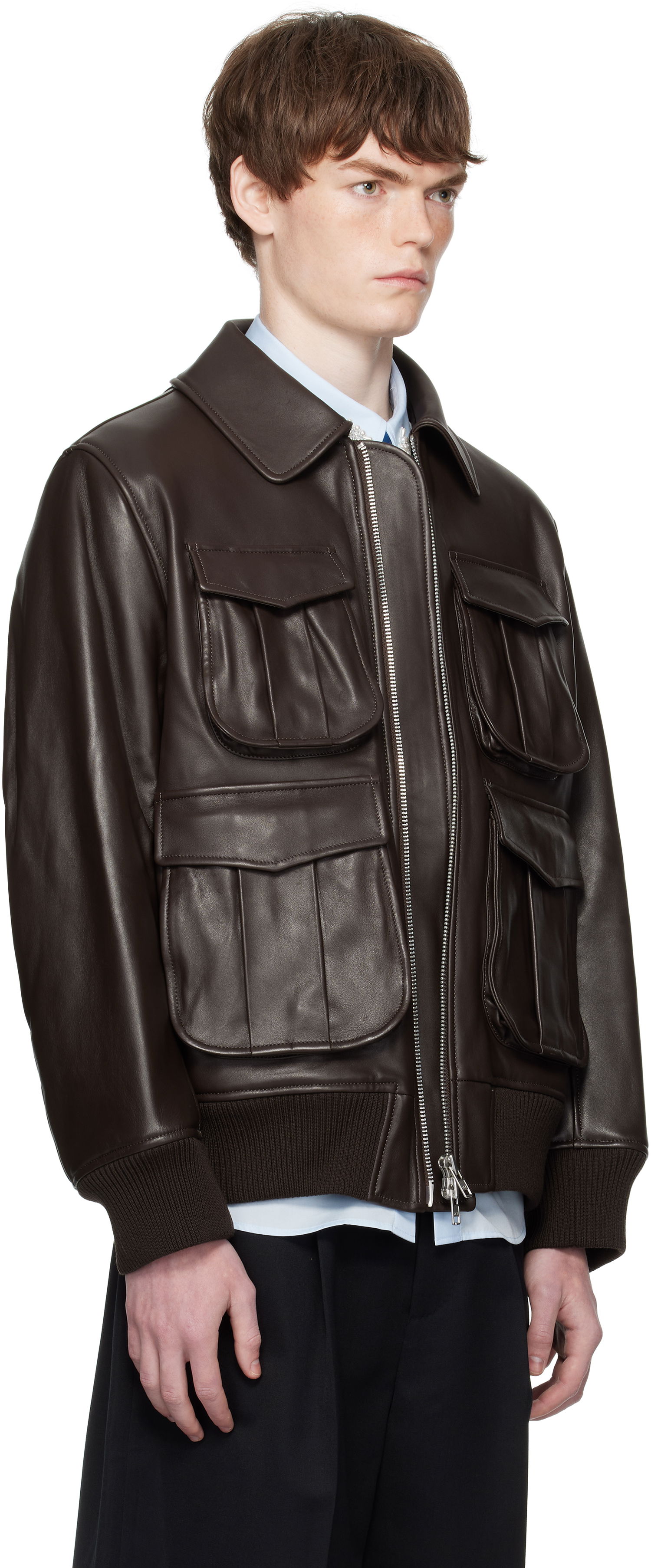 Bomber jakna Simone Rocha Simone Rocha Oversized Multi-Pocket Aviator Jacket Rjava | 6130 0456, 1