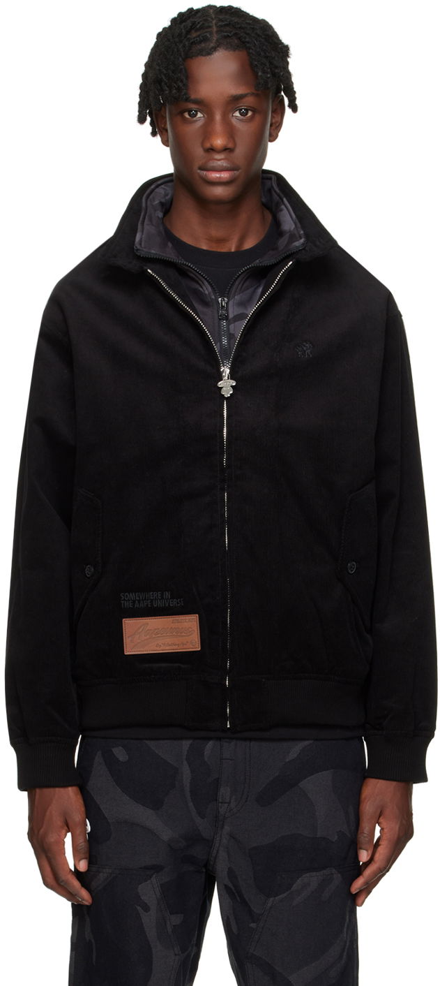 Bomber jakna AAPE by A Bathing Ape AAPE by A Bathing Ape Patch Corduroy Jacket Črna | AAPLJM7613XXLBKX