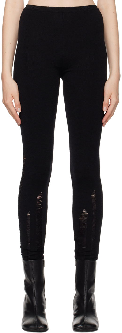 Pajkice Maison Margiela Compact Distressed Leggings Črna | S62KB0220 M13070
