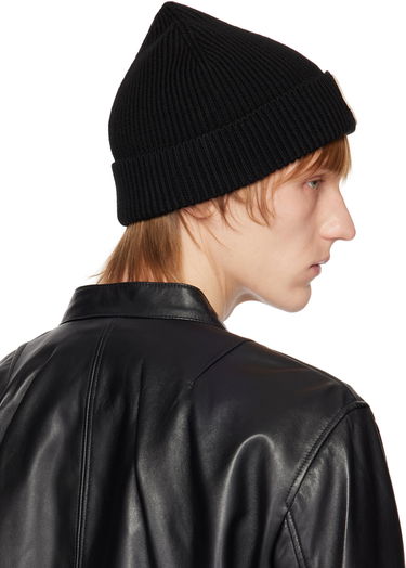 Beanie rag & bone Charlie Logo-Embroidered Wool Beanie Črna | WJK22HS009BV09, 2