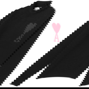 Pleteni pulover AMI ADC Large Funnel Knit Sweater Črna | BFUKS406-018-009, 0