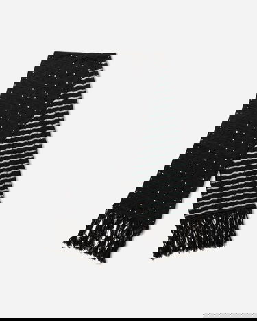 Šala KIKO KOSTADINOV Tarr Night Sky Textured Patterned Scarf with Fringe Črna | KKAW25KN09 112, 2