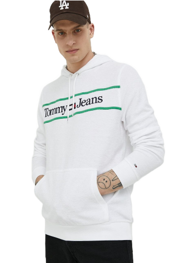 Pulover Tommy Hilfiger Jeans Hoodie Bela | UM0UM02831.PPYX