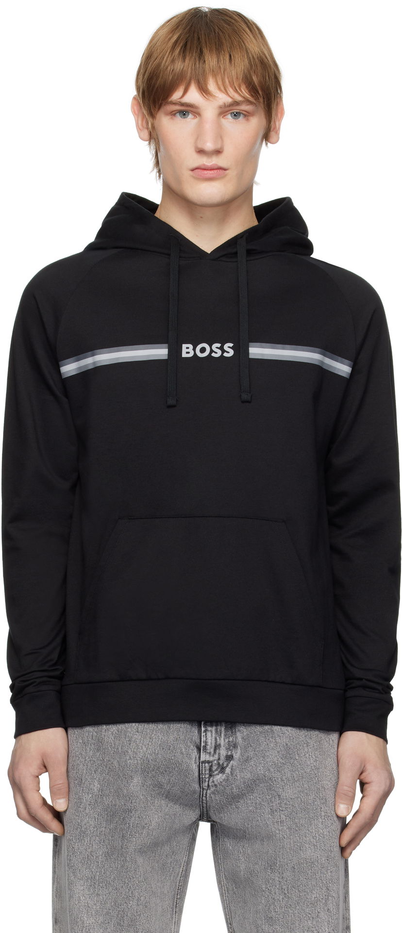 Pulover BOSS Hoodie With Logo Črna | 50535854