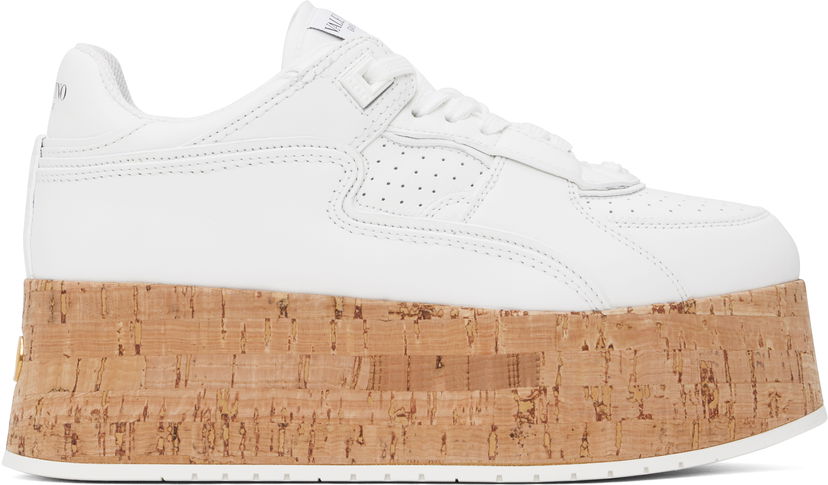 Superge in čevlji Valentino Valentino Garavani Freedots XL Calfskin & Cork Bela | 6W2S0IG5NGG