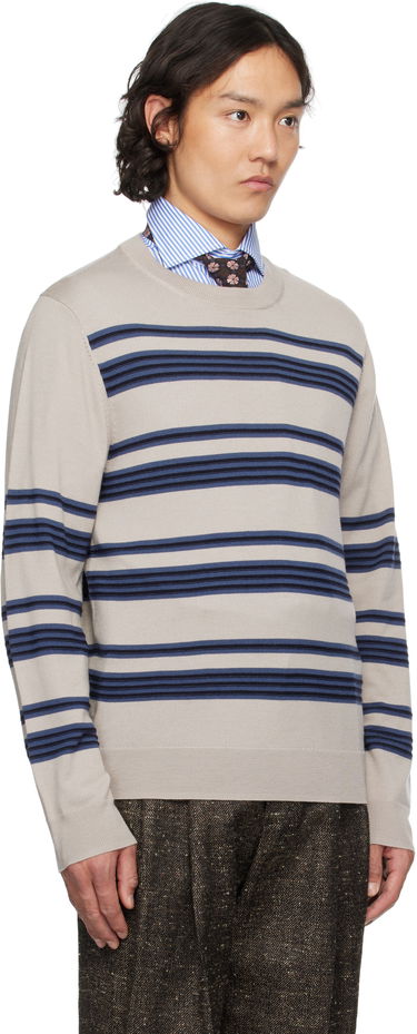 Pleteni pulover Paul Smith PS Paul Smith Raised Stripe Merino Wool Sweater Bež | M2R-307Z-P22297-61, 1