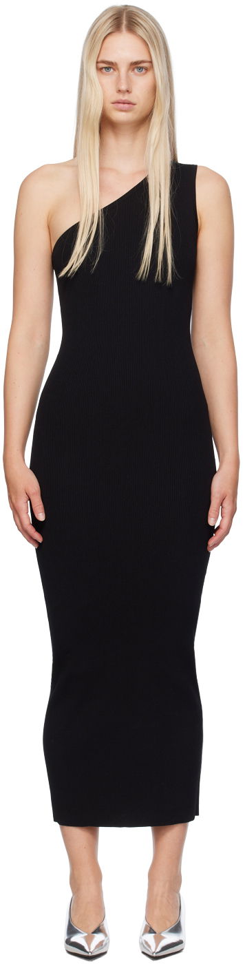 Obleke TOTEME Women's One-Shoulder Maxi Dress Črna | 233-6042-755