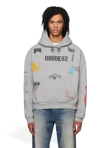 Pulover Rhude Scribble Hoodie Siva | RHFW23HO14489142