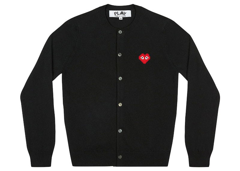 Pleteni pulover Comme des Garçons Play Invader Heart Cardigan Črna | AZ-N083-051, 0