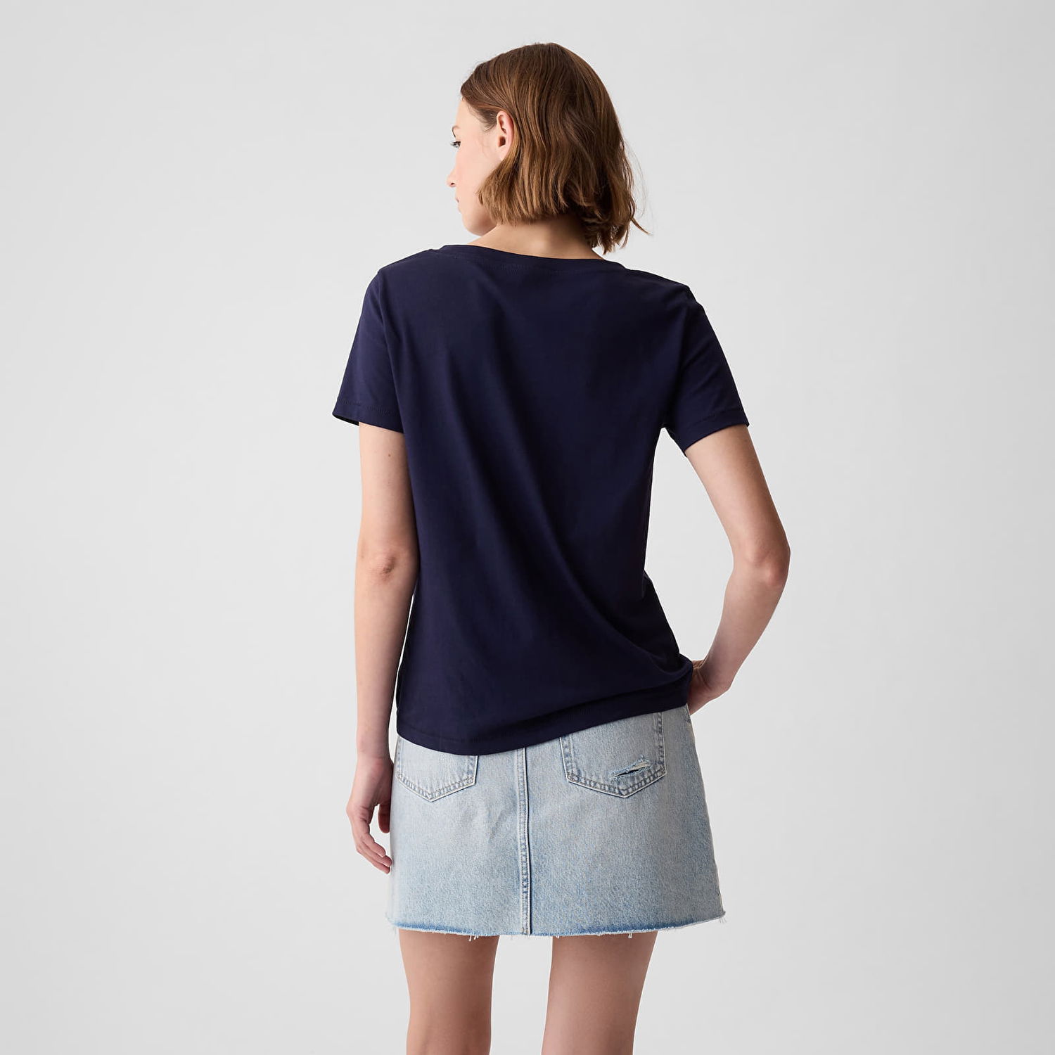 Majica GAP Basic V-Neck Tee Navy Uniform Mornarica | 740140-06, 1