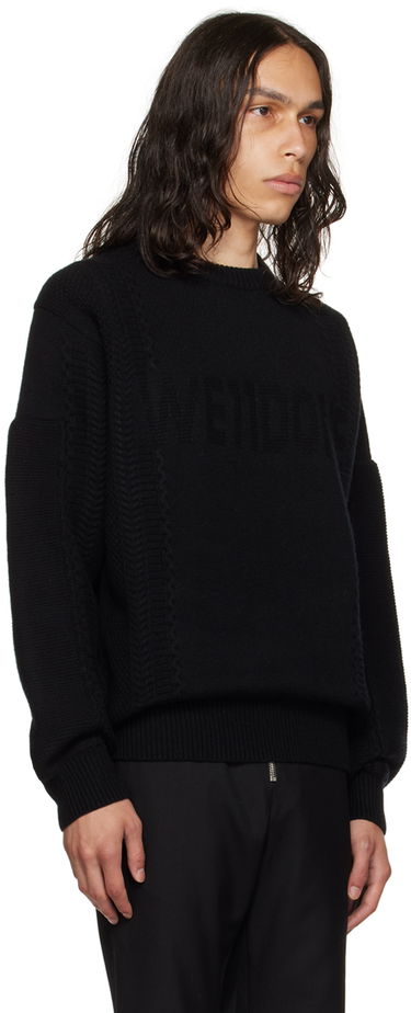 Pleteni pulover We11done We11done Square Patch Sweater Črna | WD-KT3-23-643-U-BK, 1