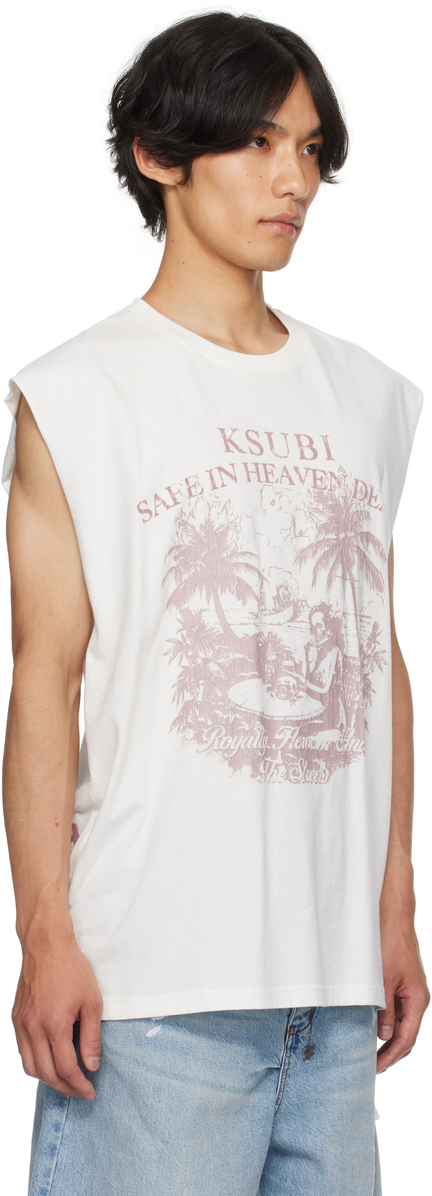 Majica brez rokavov Ksubi Ksubi Paradiso Cut Off Tank Top Bela | MPF25TA002, 1