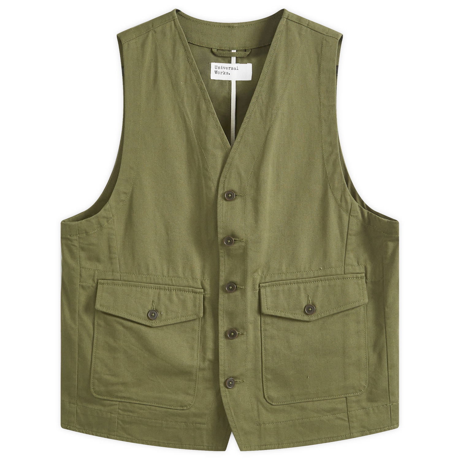 Telovnik Universal Works Universal Works Field Vest, Size Large Zelena | 00180-LOV, 1