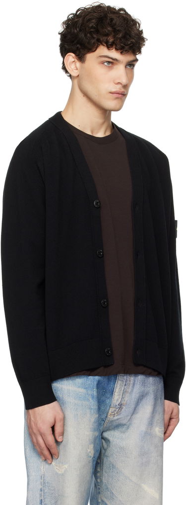 Pleteni pulover Stone Island Stone Island Light Geelong Wool Cardigan Črna | K1S15 5100023 S00B4, 1