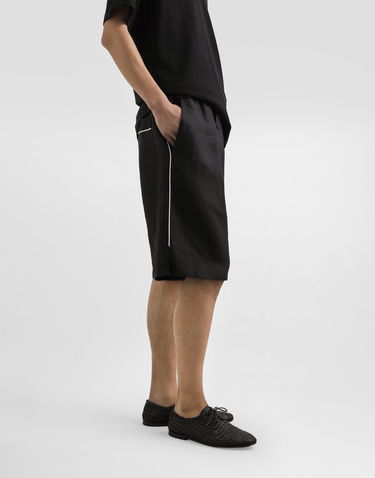 Kratke hlače Dolce & Gabbana Dolce & Gabbana Linen Drawstring Shorts Črna | GP0T1TFU4MCN0000, 3