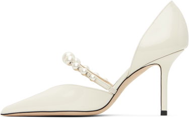 Superge in čevlji Jimmy Choo Jimmy Choo Aurelie 85 Pearl Strap Heels Bela | AURELIE 85, 2