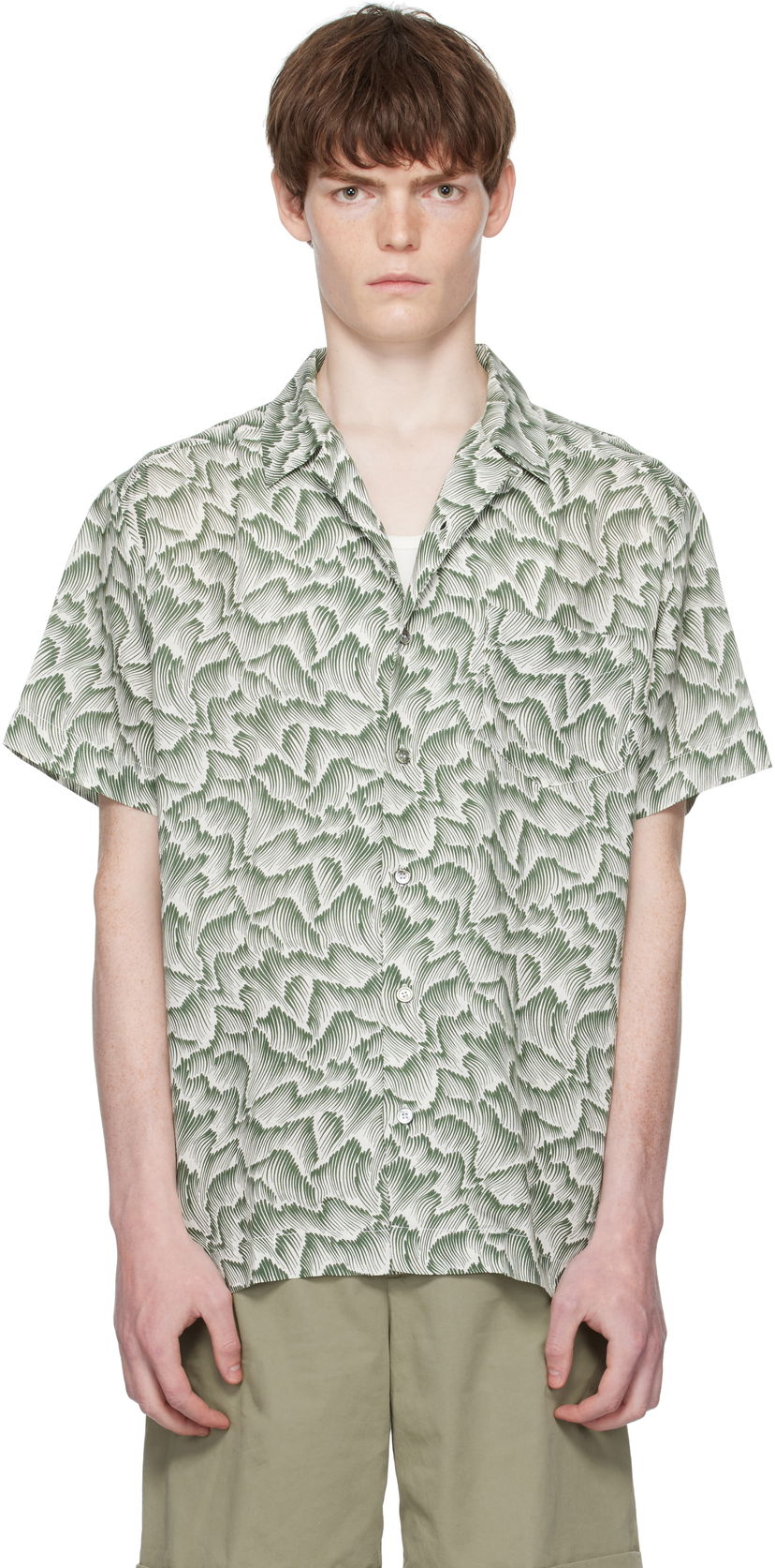 Srajce A.P.C. A.P.C. Roy Print Camp Collar Shirt Zelena | VIALX-H12608