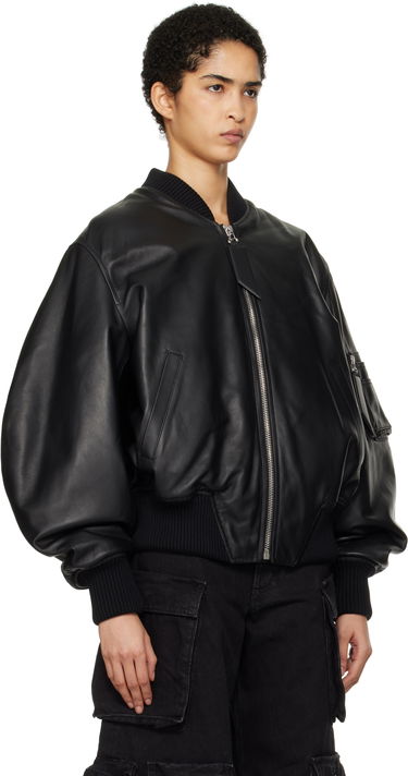 Bomber jakna The Attico The Attico Anja Leather Bomber Jacket Črna | 250WCB00004 LBT128AA, 1
