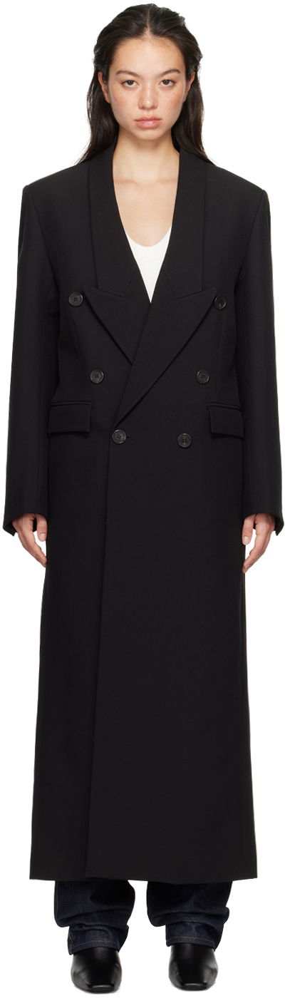 Plašči Coperni Coperni Long Double-Breasted Coat Črna | COPM22F3004