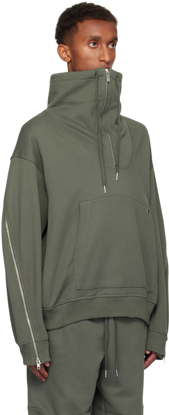 Pulover Helmut Lang Helmut Lang Suitcase Quarter-Zip Sweatshirt Zelena | O06HM501, 1