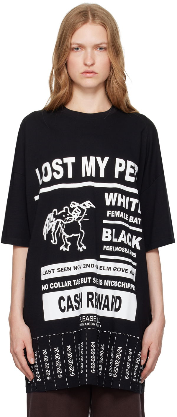 Majica Maison Margiela 'Lost Pet' Print T-shirt Črna | S62GD0188 S23588