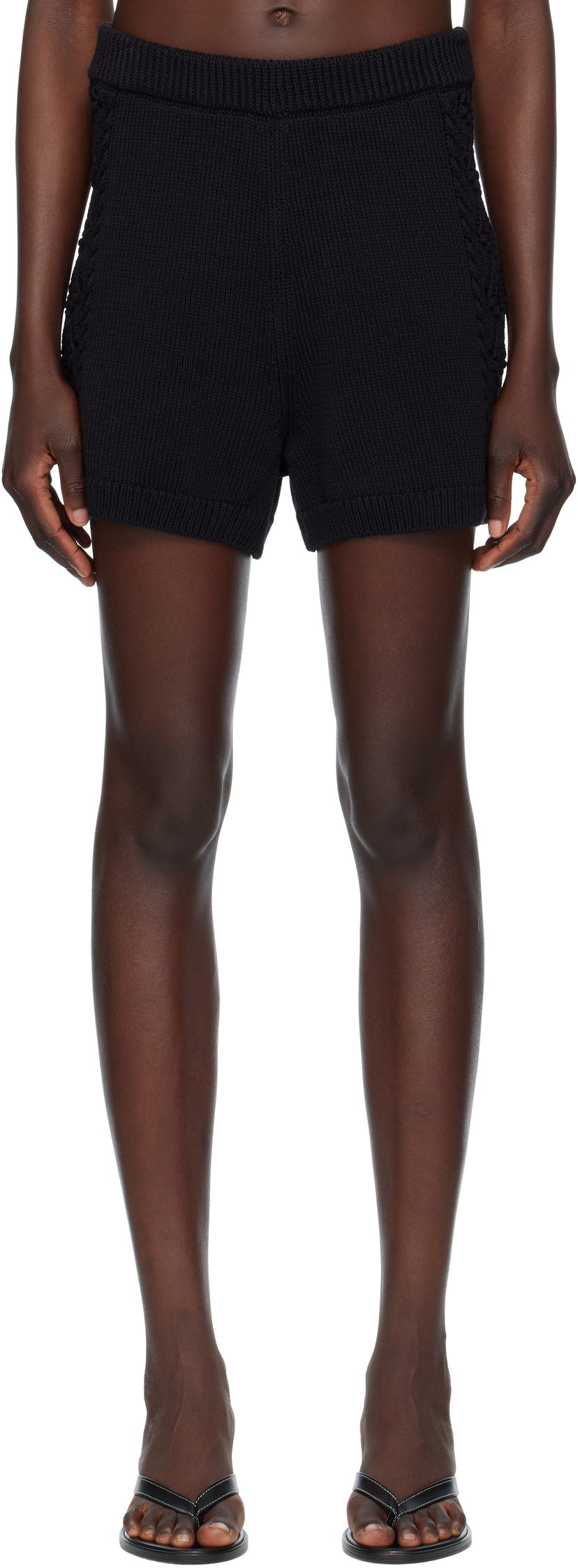 Kratke hlače Loulou de Saison Loulou de Saison Andel Knit Shorts Črna | ANDEL