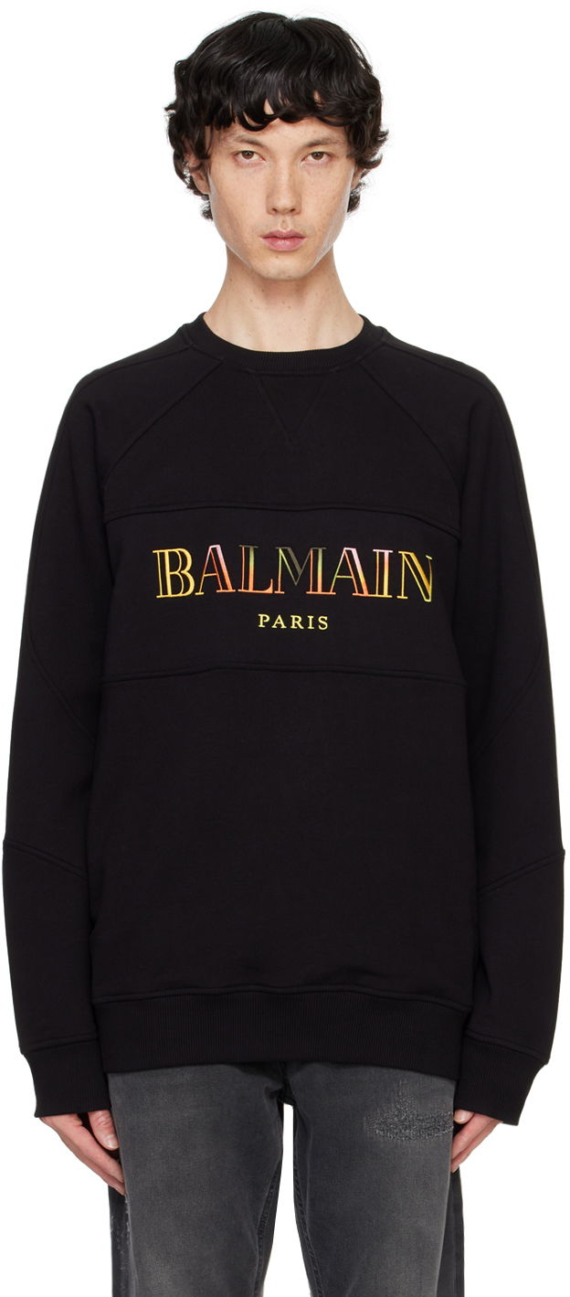 Pulover Balmain Embroidered Oversized Sweatshirt Črna | DH0JS118BC81