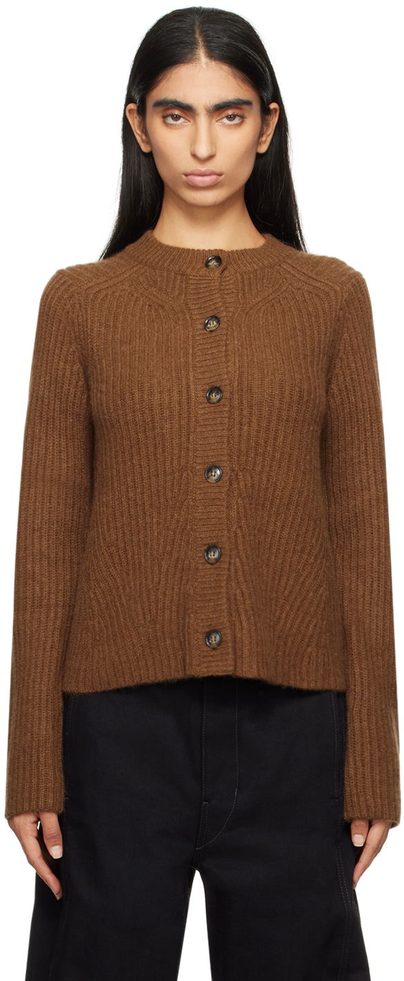Pleteni pulover Loulou de Saison Loulou de Saison Emin Knit Cardigan Rjava | EMIN