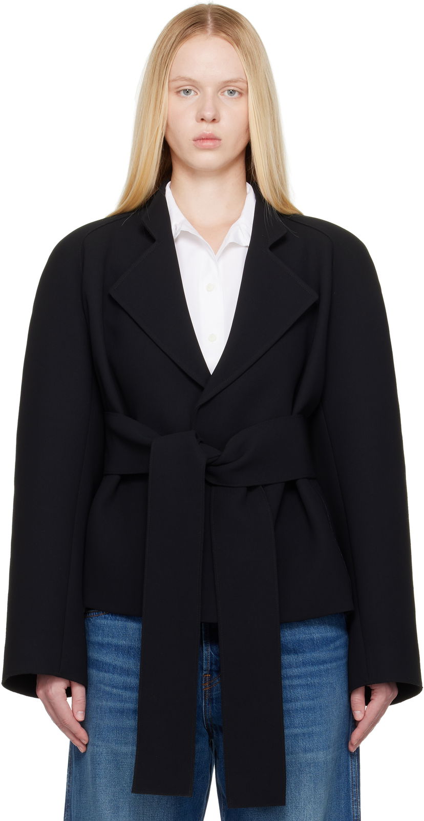 Jakna Khaite KHAITE Edith Belted Jacket Črna | 61814114