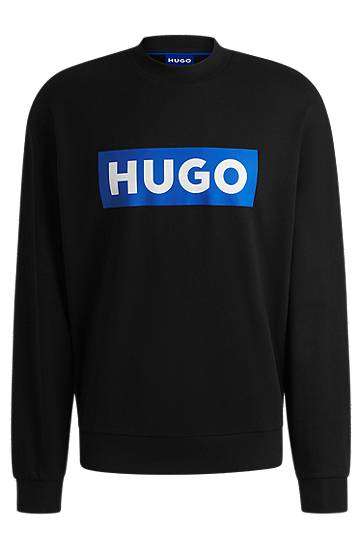 Pleteni pulover BOSS HUGO Sweatshirt with Logo Črna | 50522375