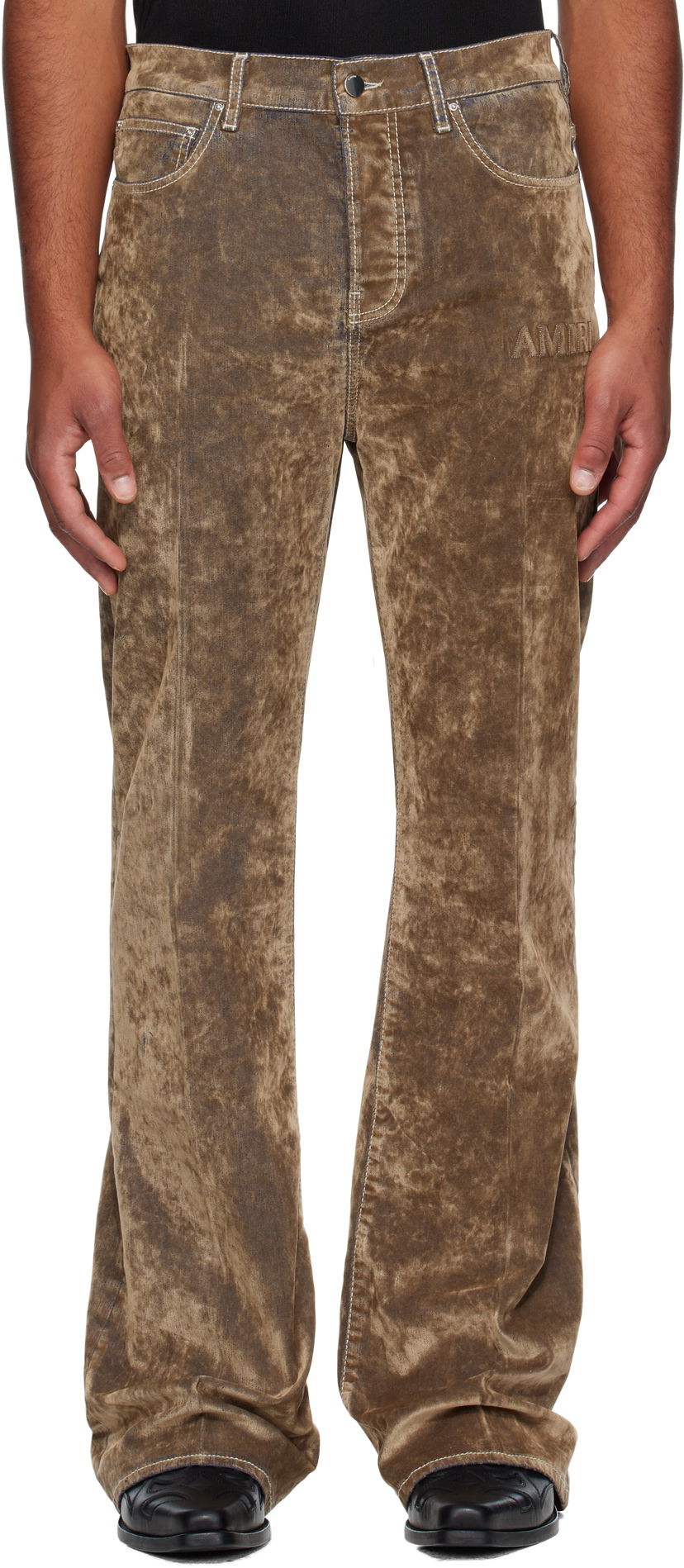 Kavbojke AMIRI AMIRI Velvet Flare Jeans Rjava | AMDNFR1027