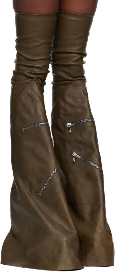 Nogavice Rick Owens Rick Owens Porterville Cargowedge Leather Boots Zelena | RR02D6849 LSLOO, 3