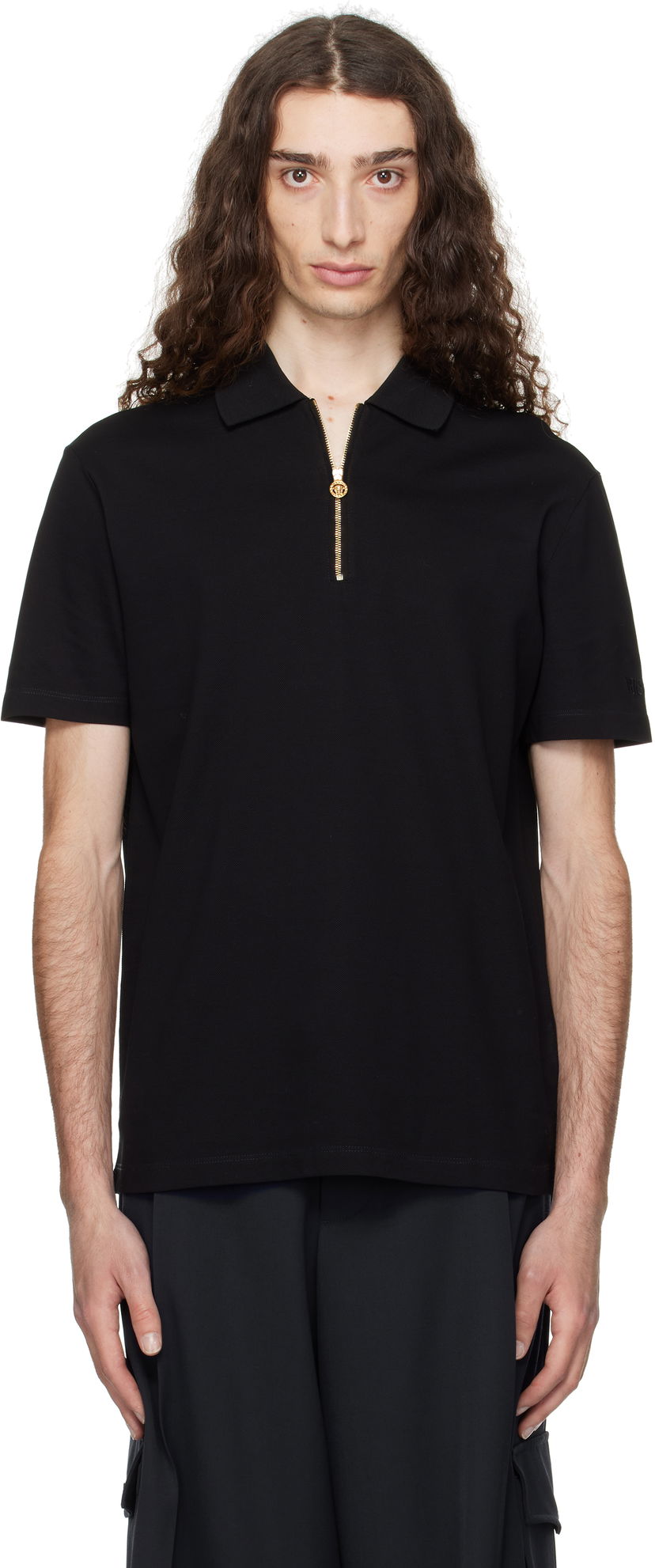 Polo majica Versace Versace Medusa Zip Polo Črna | 1018848_1A13492