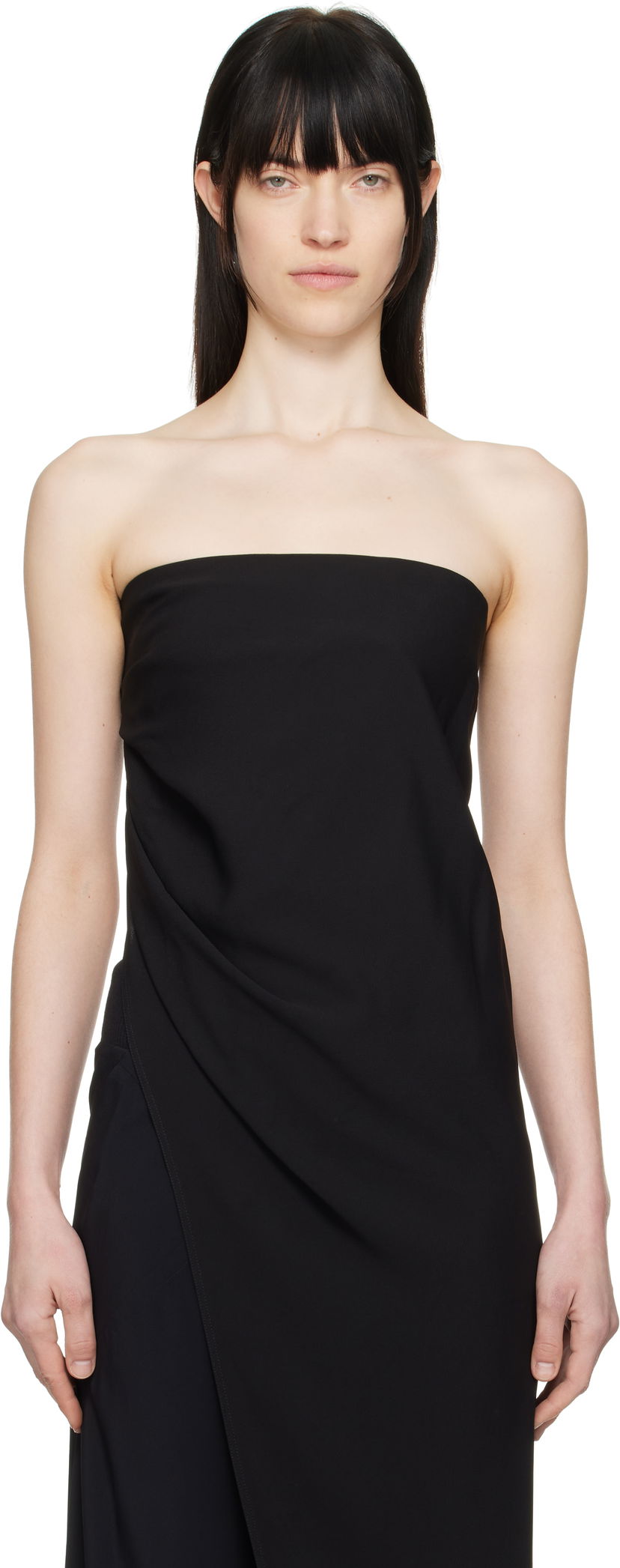 Obleke Rick Owens Rick Owens Hollywood Lido Draped Strapless Top Črna | RP01E7135 Y