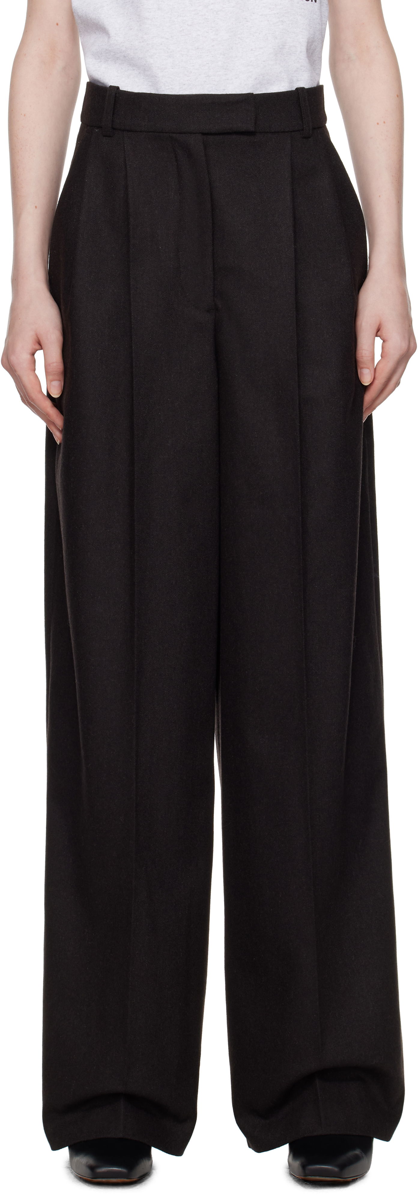 Hlače A.P.C. Anastasia Barbieri Edition Valesca Wide Leg Trousers Črna | WOARX-F08481, 0
