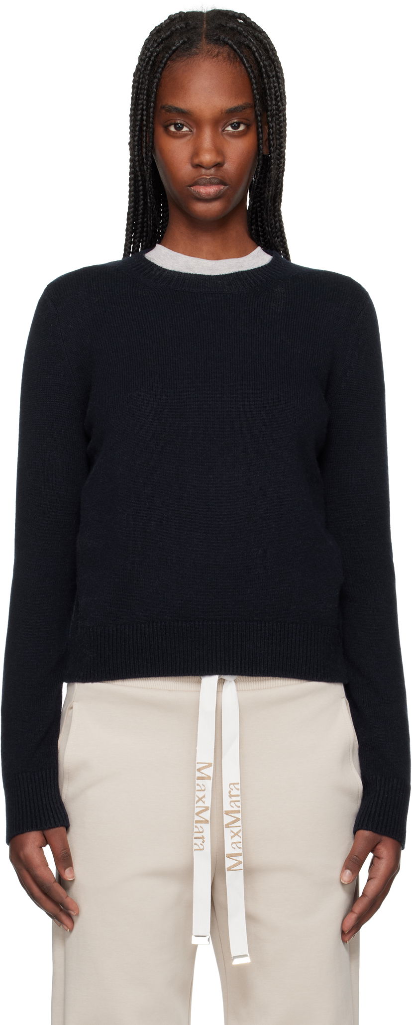 Pleteni pulover Max Mara Max Mara Fedora Knit Sweater Mornarica | 2519361031600
